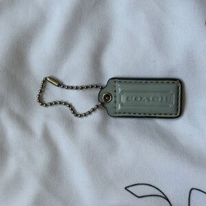 Coach Gray-Blue Patent Leather Keychain Hangtag